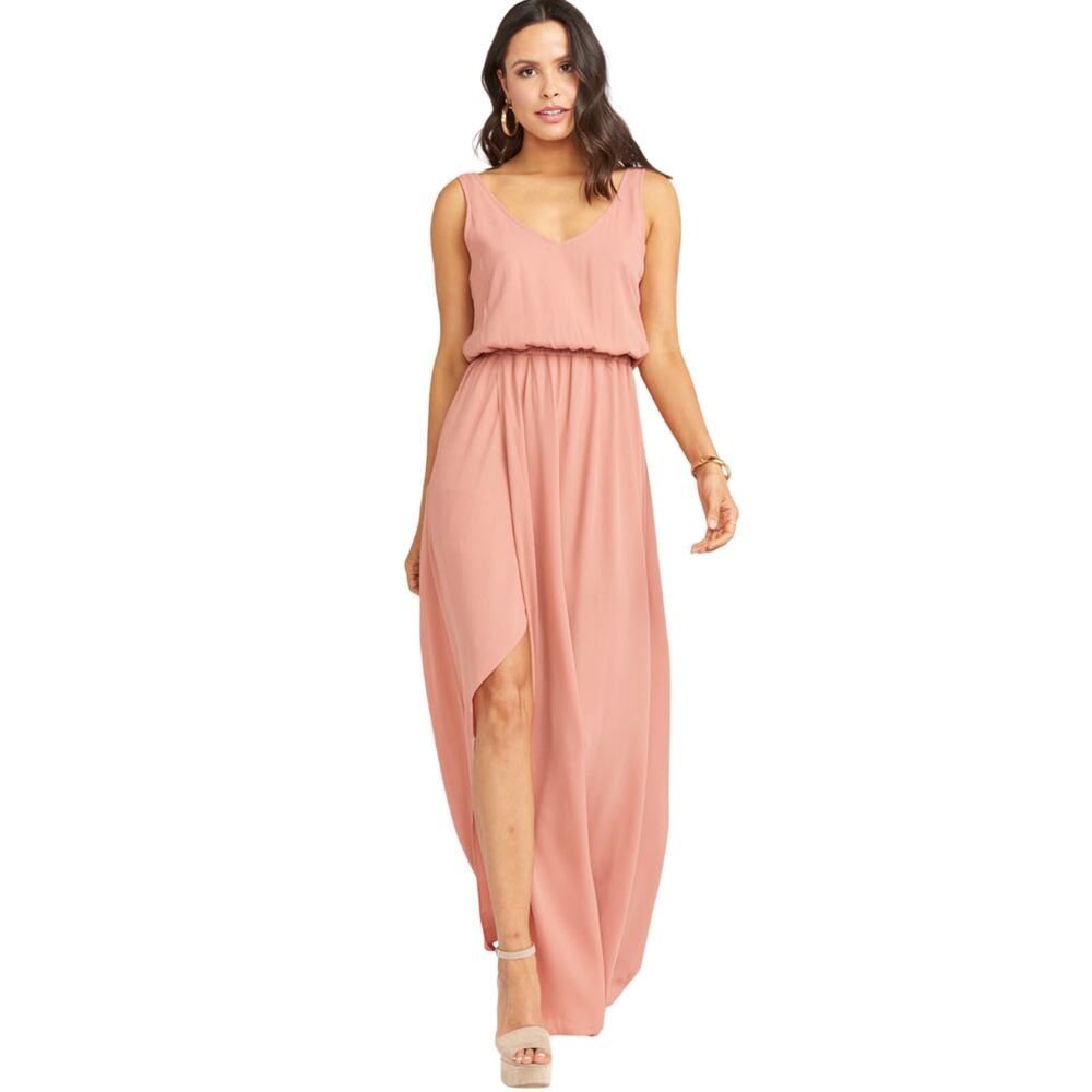 Show Me Your MuMu Kendall Maxi Dress in Rustic Mauve Crisp Women's Size XS